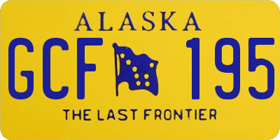 AK license plate GCF195