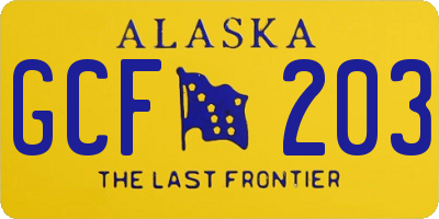 AK license plate GCF203