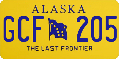 AK license plate GCF205