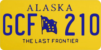 AK license plate GCF210