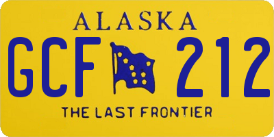 AK license plate GCF212