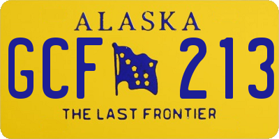 AK license plate GCF213