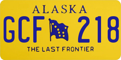 AK license plate GCF218
