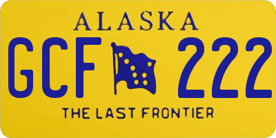 AK license plate GCF222