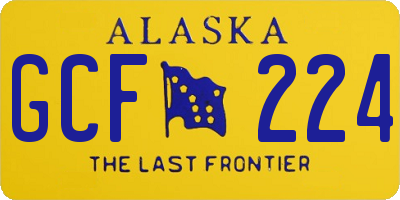 AK license plate GCF224
