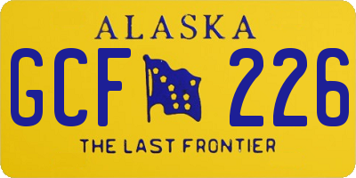 AK license plate GCF226