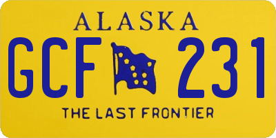 AK license plate GCF231