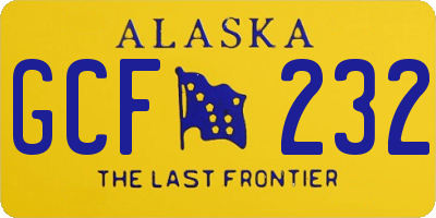 AK license plate GCF232