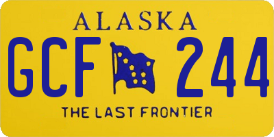 AK license plate GCF244