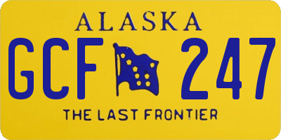 AK license plate GCF247
