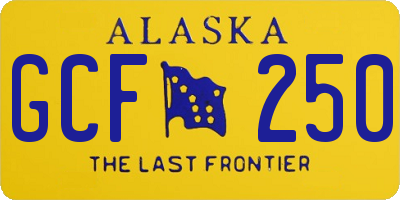 AK license plate GCF250
