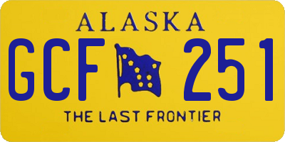 AK license plate GCF251