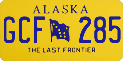 AK license plate GCF285