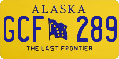 AK license plate GCF289