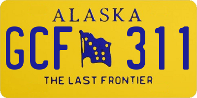 AK license plate GCF311
