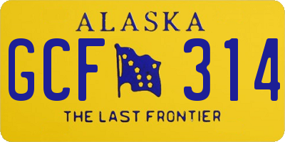 AK license plate GCF314