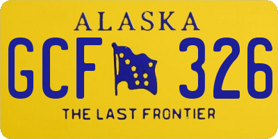 AK license plate GCF326