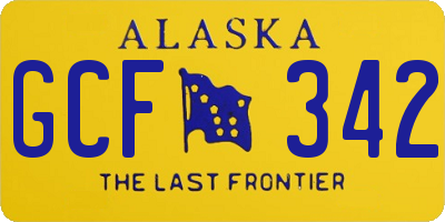 AK license plate GCF342