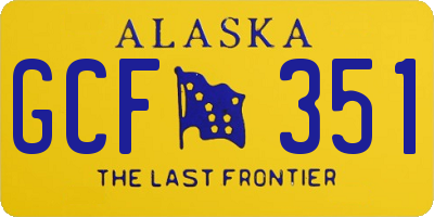 AK license plate GCF351
