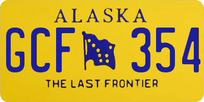 AK license plate GCF354