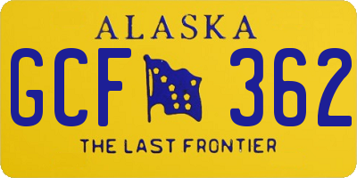 AK license plate GCF362