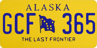 AK license plate GCF365