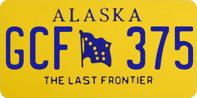 AK license plate GCF375