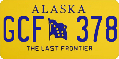 AK license plate GCF378
