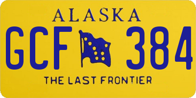 AK license plate GCF384