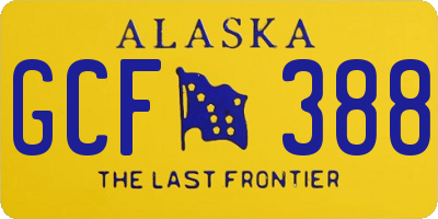 AK license plate GCF388