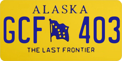 AK license plate GCF403