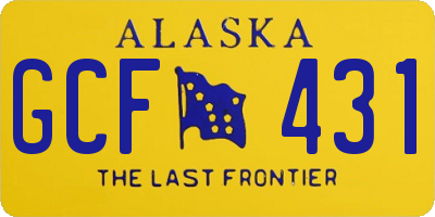 AK license plate GCF431