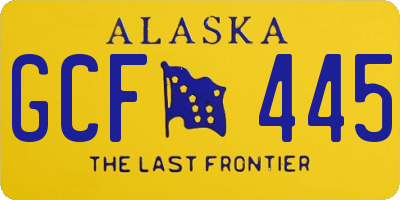AK license plate GCF445