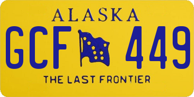AK license plate GCF449