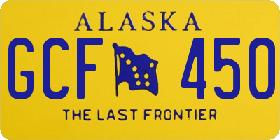 AK license plate GCF450