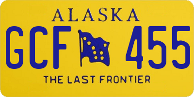 AK license plate GCF455