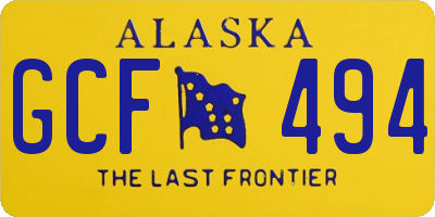 AK license plate GCF494