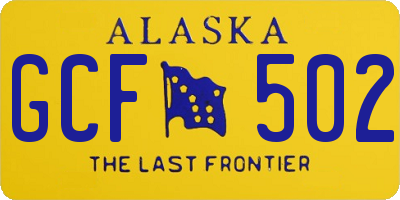 AK license plate GCF502