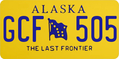 AK license plate GCF505