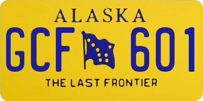 AK license plate GCF601