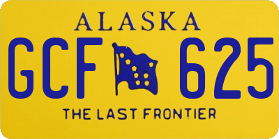 AK license plate GCF625