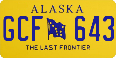 AK license plate GCF643