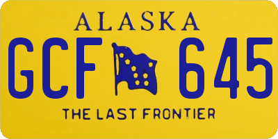 AK license plate GCF645