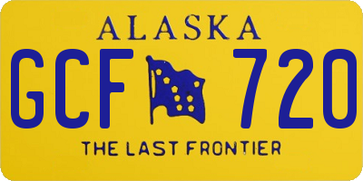 AK license plate GCF720