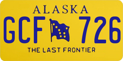 AK license plate GCF726