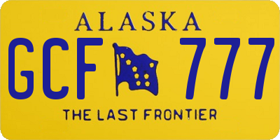 AK license plate GCF777