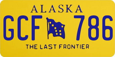 AK license plate GCF786