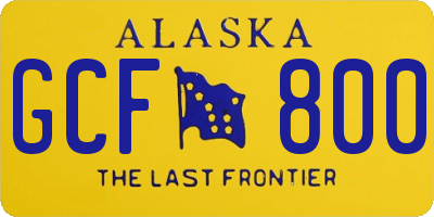 AK license plate GCF800