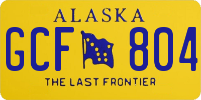 AK license plate GCF804