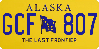 AK license plate GCF807